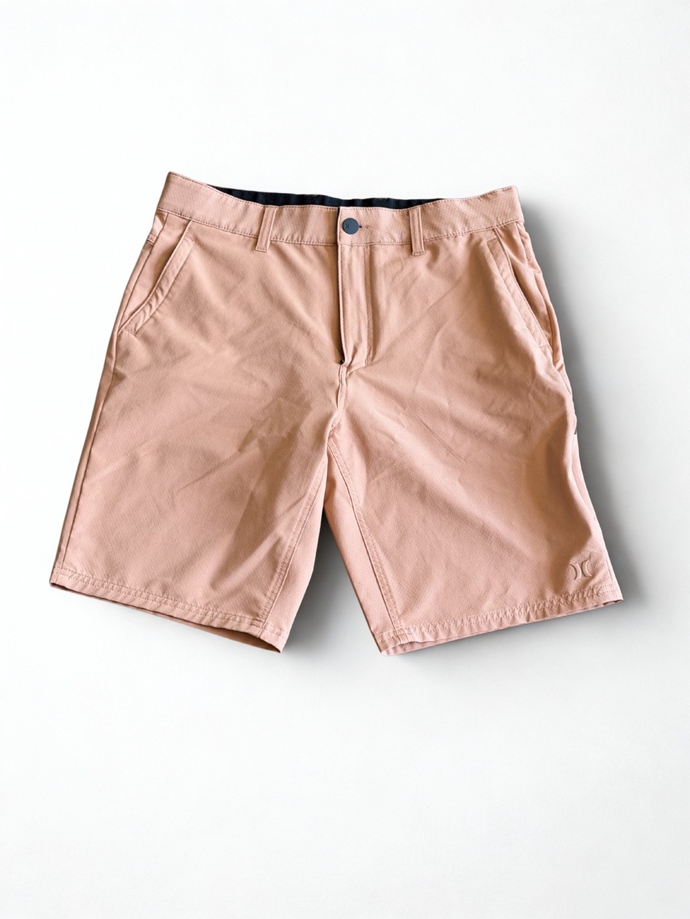 Hurley Men's Peach Flat-Front Shorts